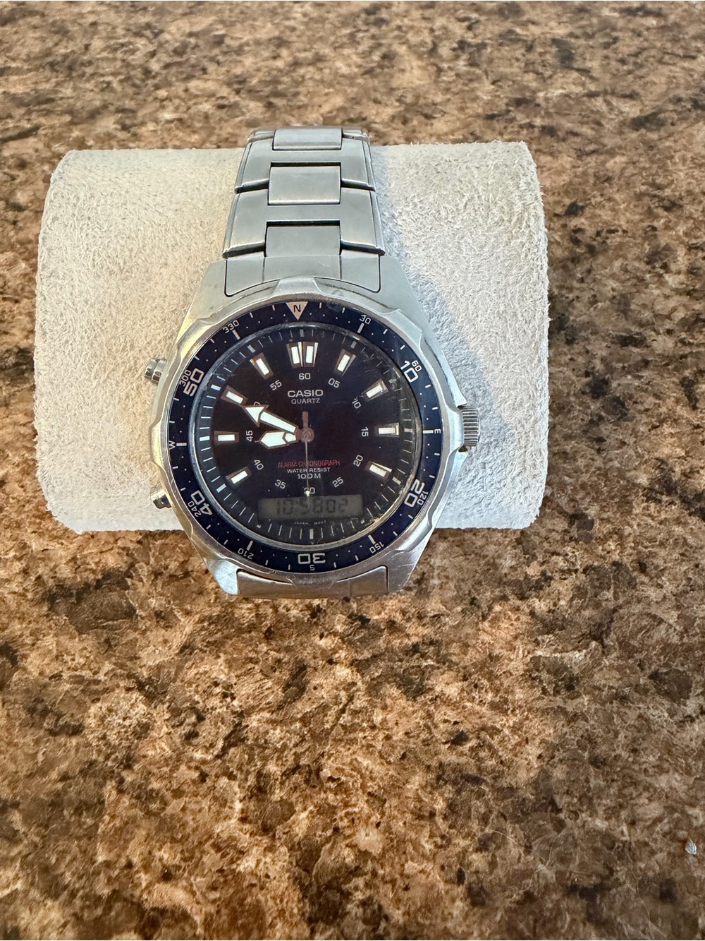 Casio Vintage Arnie Diver Chrono/Digital Alarm Mens Blue Quartz Watch AMW-320R